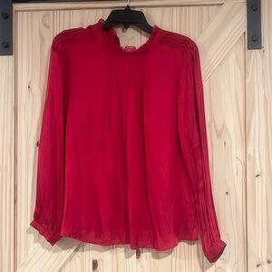 J Crew Ruffleneck drapery top